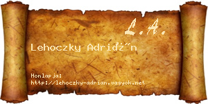 Lehoczky Adrián névjegykártya